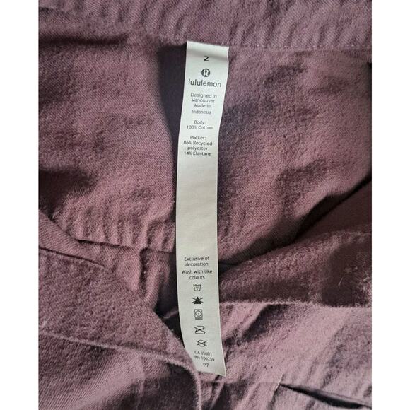 Lululemon Flannel Shirt Women's Size 2 XS Purple Button Up Cotton Soft Comfort - Picture 6 of 6